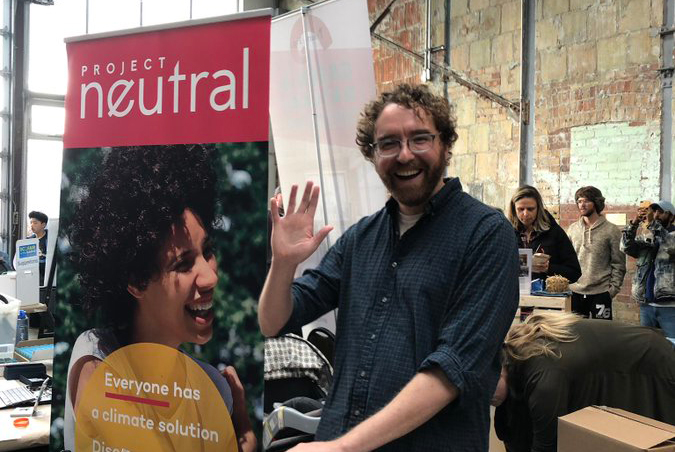 Project Neutral's Jake Miller at EcoFair at the Barns